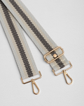 Pom Pom Strap Grey Woven Stripe