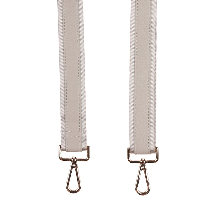 Pom Pom Strap Stone Leather Stripe