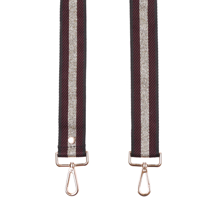Pom Pom Strap Violet Fig and Gold Rope