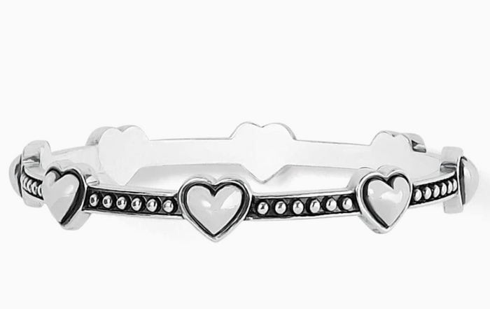 Pretty Tough Bold Petite Heart Bangle Silver OS