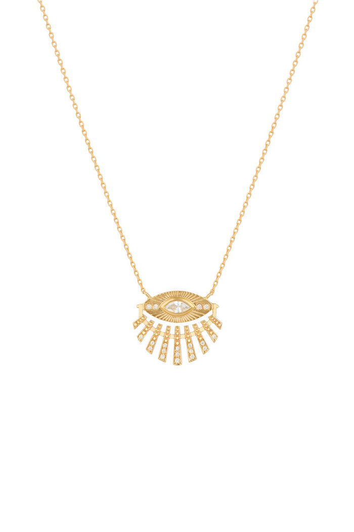 Protection Sun - 14k Yellow Gold & White Diamonds