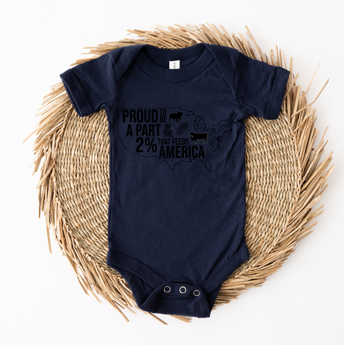 Proud To Be Apart Of The 2% That Feeds America - Infant/Toddler/Youth