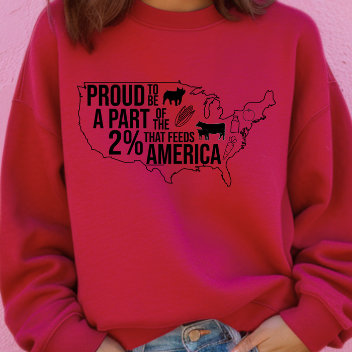 Proud To Be Apart Of The 2% That Feeds America – Crewneck