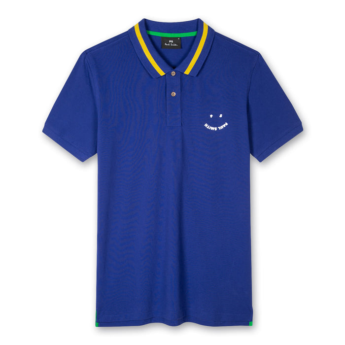 PS Paul Smith - Slim Fit 'Happy' Polo Shirt in Blue - Nigel Clare