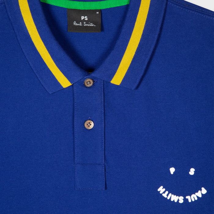 PS Paul Smith - Slim Fit 'Happy' Polo Shirt in Blue - Nigel Clare