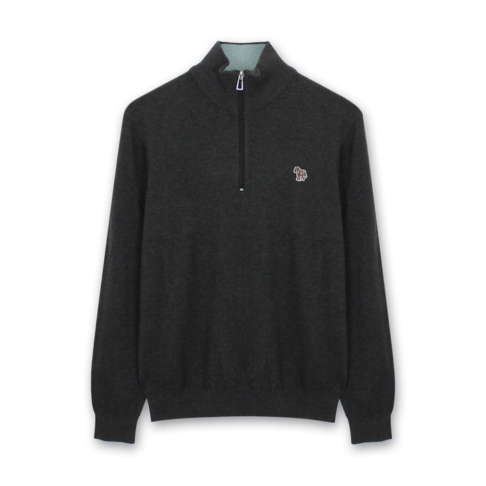 PS Paul Smith - Zip Neck Jumper in Dark Grey - Nigel Clare