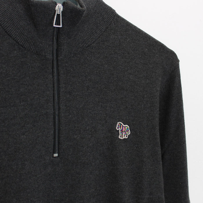 PS Paul Smith - Zip Neck Jumper in Dark Grey - Nigel Clare