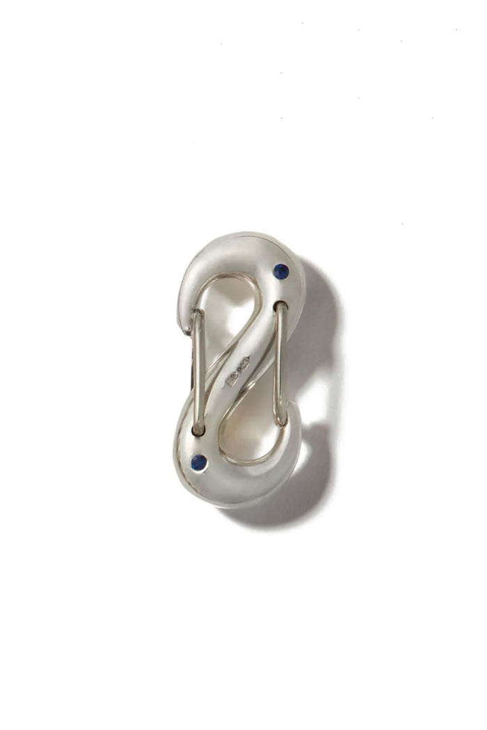 Pushmipullyu Lock - Sterling Silver w/ Blue Sapphire 8k White Gold Wire