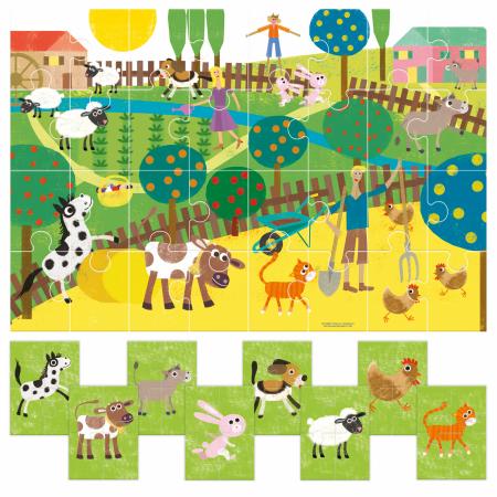 Puzzle 8+1 My Farm-Simply Green Baby