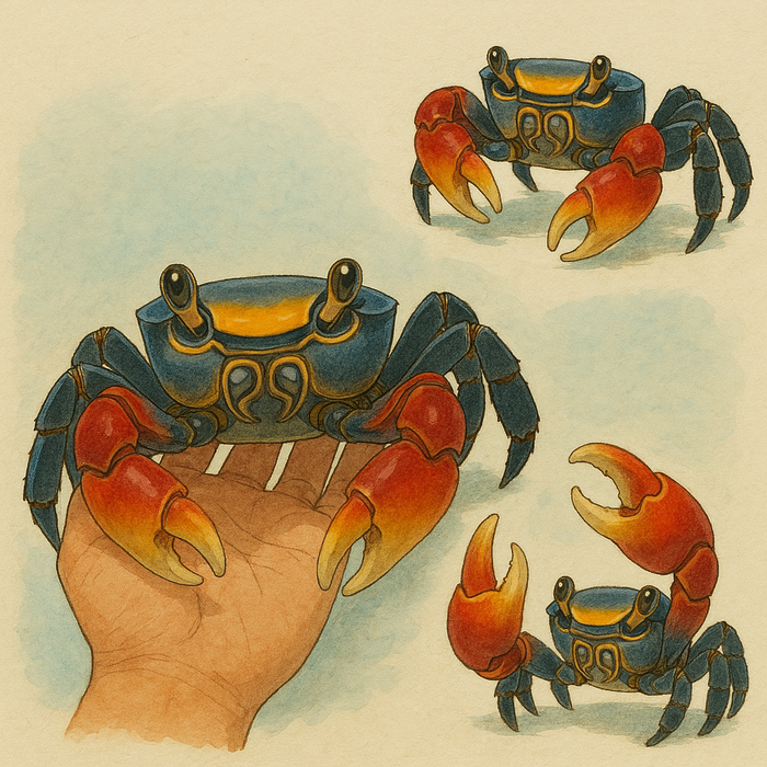 Red-clawed crab PVC Action Figure model with 28 joints