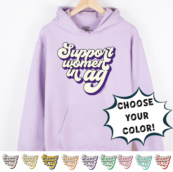 RETRO SUPPORT WOMEN IN AG - CHOOSE YOUR COLOR  – Hoodie