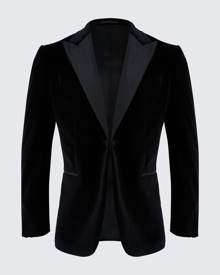 Reynolds Peak Lapel Velvet Dinner Jacket Black