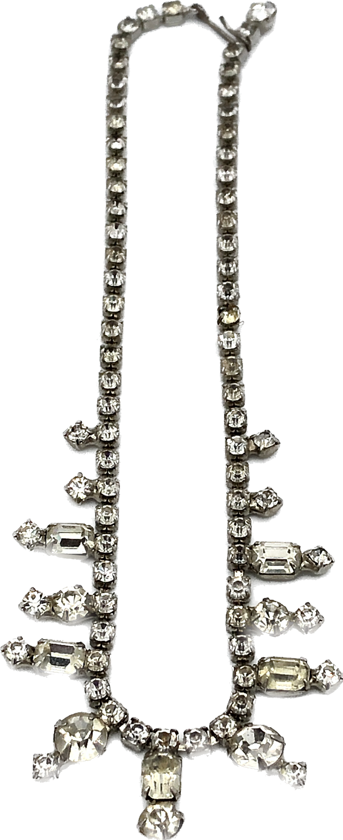 Rhinestone Alternating Drops Choker Necklace