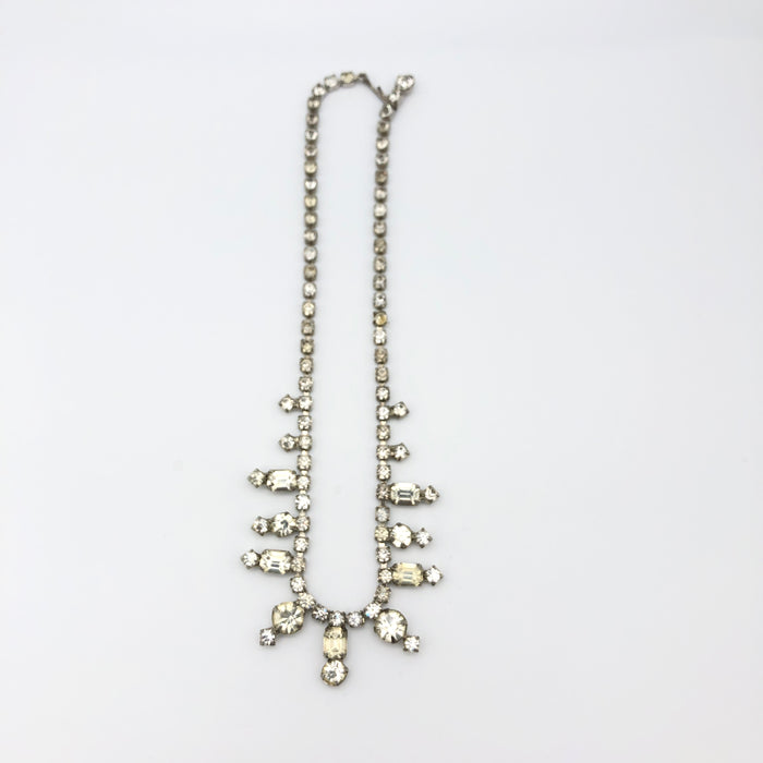 Rhinestone Alternating Drops Choker Necklace
