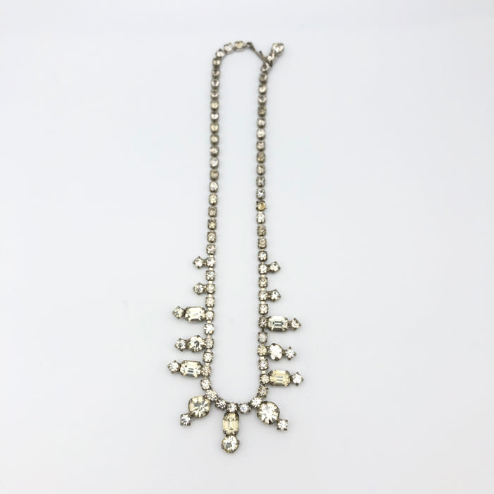 Rhinestone Alternating Drops Choker Necklace