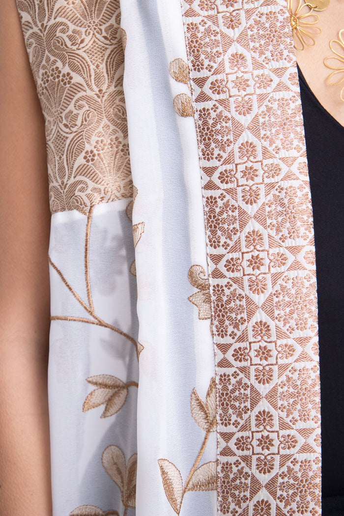 Rim Silk Georgette Gold Abaya