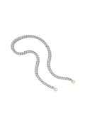 Rolling Curb Chain Necklace - Silver w/ Yellow Gold Loops
