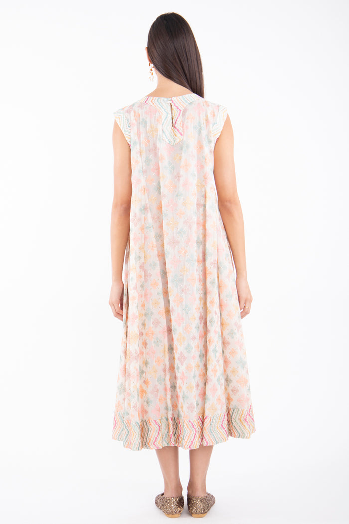 Rose Cotton Embroidered Dress