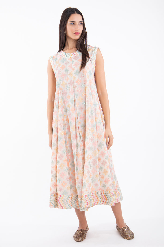 Rose Cotton Embroidered Dress