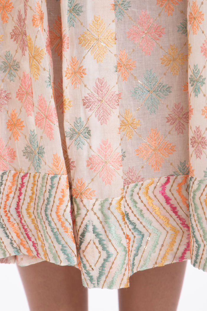 Rose Cotton Embroidered Dress