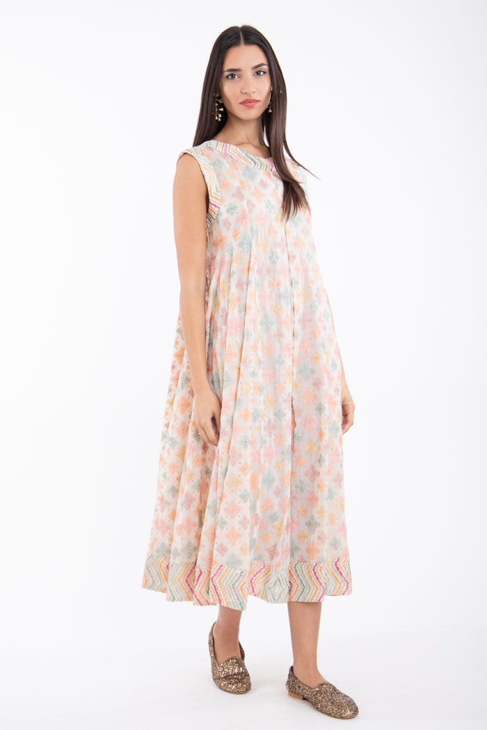 Rose Cotton Embroidered Dress