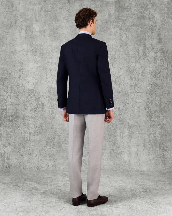 Ross Wool Fresco Double Breasted Blazer Navy