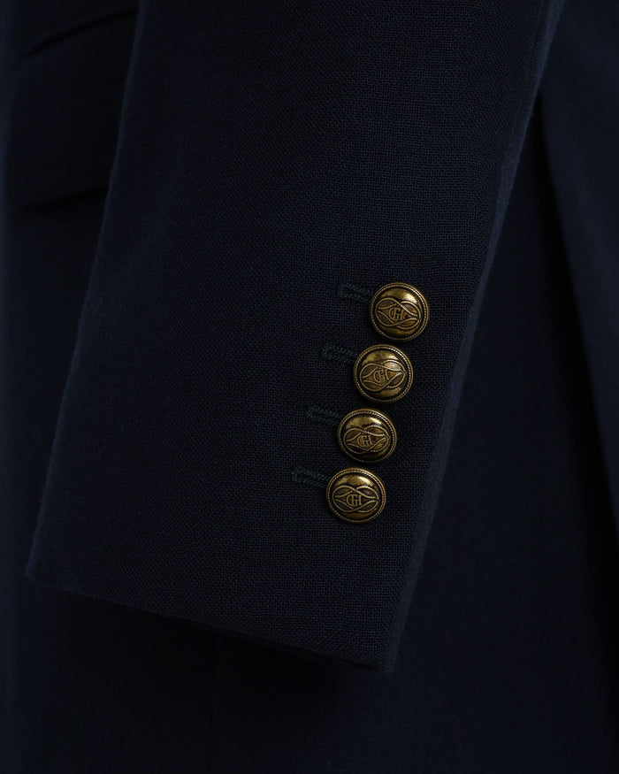 Ross Wool Fresco Double Breasted Blazer Navy