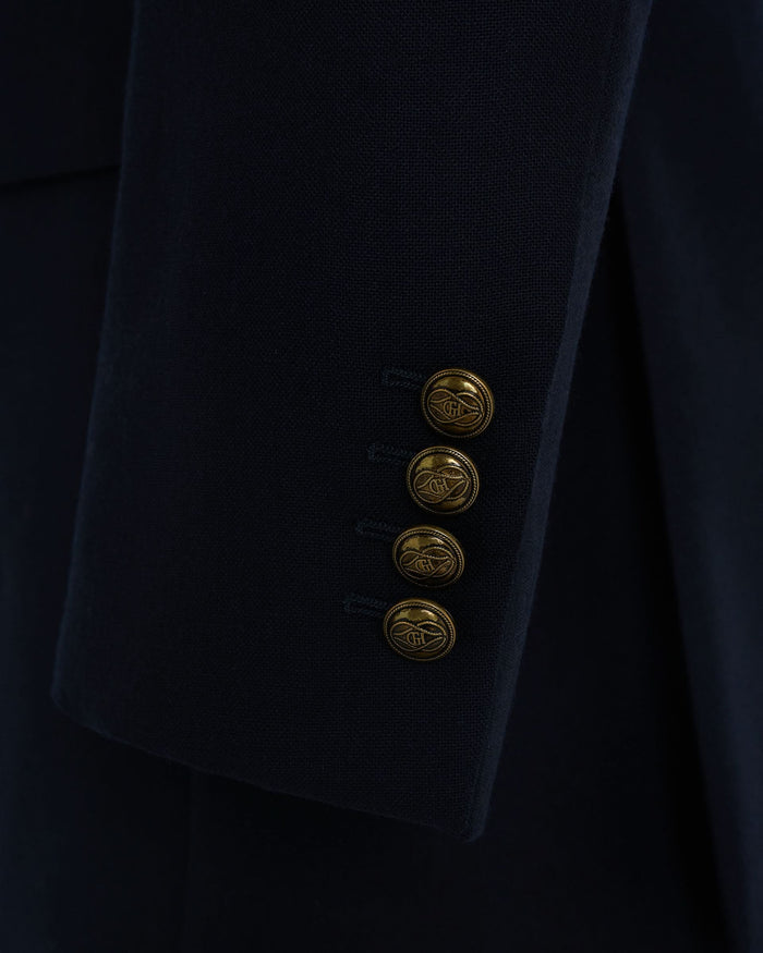 Ross Wool Fresco Double Breasted Blazer Navy