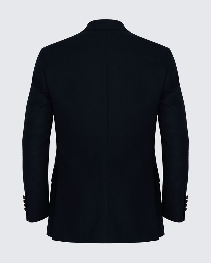 Ross Wool Fresco Double Breasted Blazer Navy