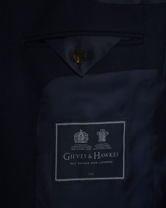 Ross Wool Fresco Double Breasted Blazer Navy