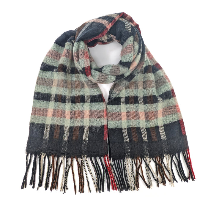 Ruen - Check Unisex Scarf (60x200cm) - Black/Sage
