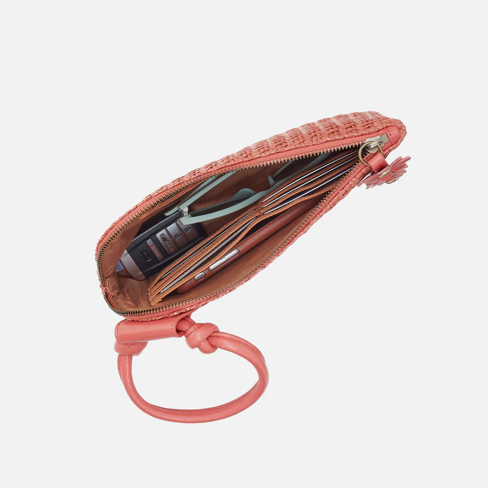Sable Wristlet Wild Rose Woven Straw