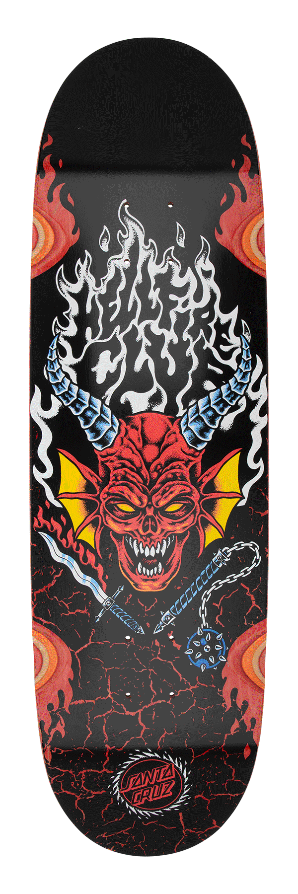Santa Cruz X Stranger Things Hellfire Club Flames Skateboard Deck 9.0" pure boardshop