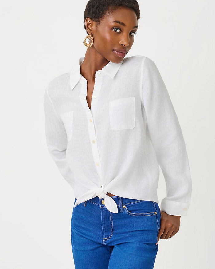 Lilly Pulitzer - Sea View Button Down Top - Resort White