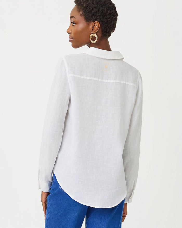 Lilly Pulitzer - Sea View Button Down Top - Resort White