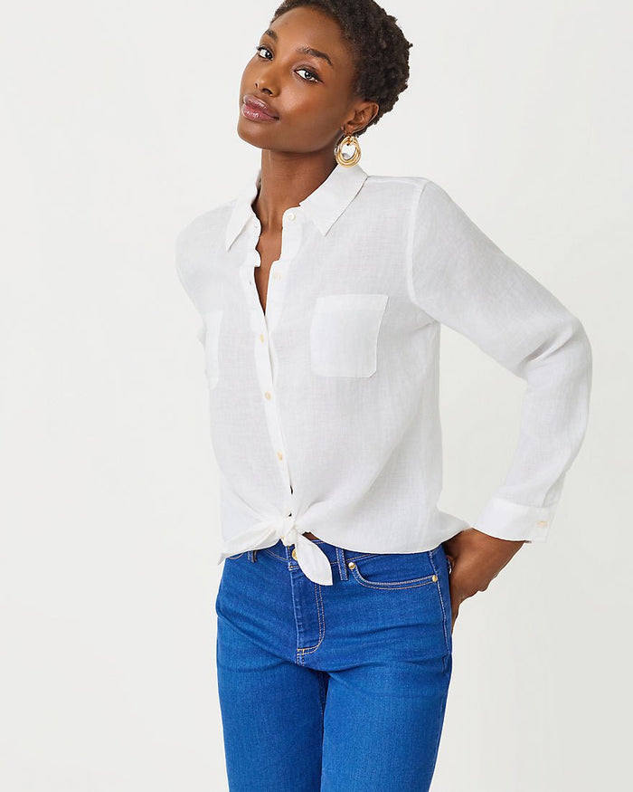 Lilly Pulitzer - Sea View Button Down Top - Resort White