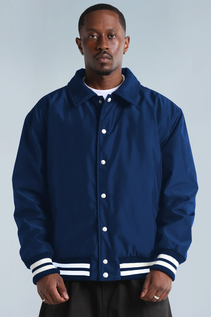 Shaka Wear Unisex Collared Varsity Jacket - SHCVBJ