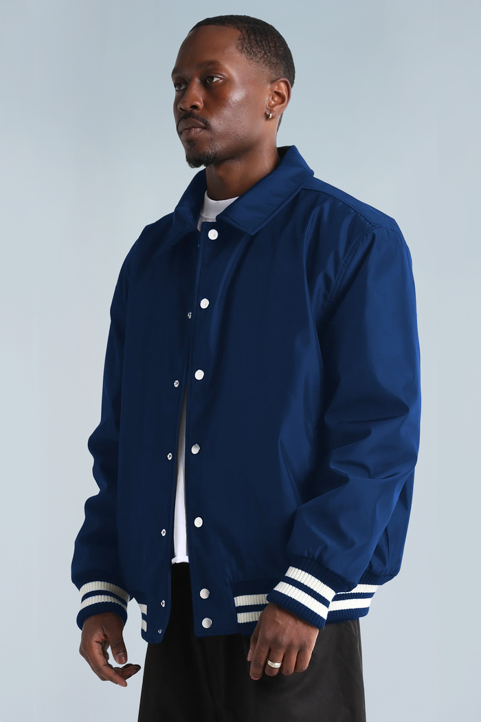 Shaka Wear Unisex Collared Varsity Jacket - SHCVBJ