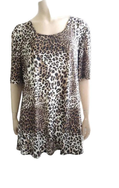 Shelz Animal Print Stretch Top