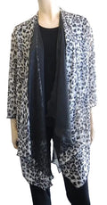 Shelz Leopard Print Chiffon Jacket