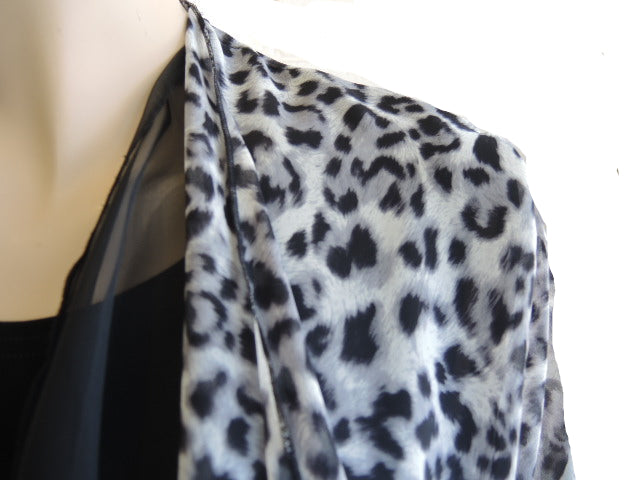 Shelz Leopard Print Chiffon Jacket