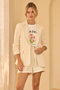 Shirred Sleeve Blazer
