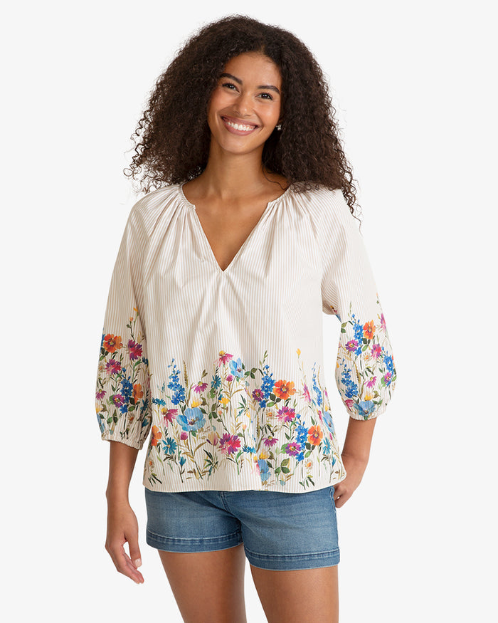 Short Sleeve Top in Summer Blooms