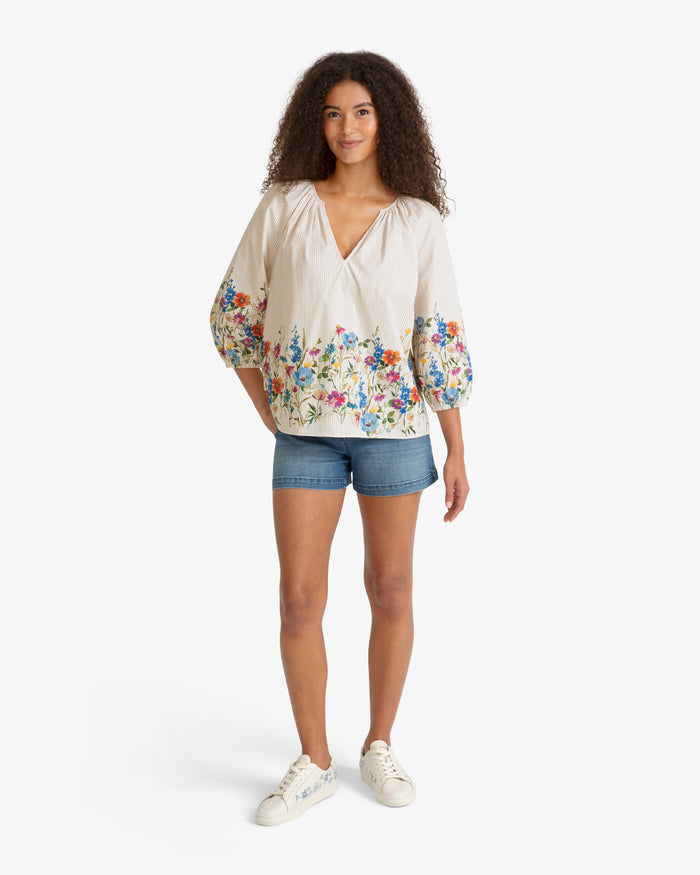 Short Sleeve Top in Summer Blooms
