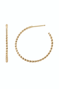 Skinny Twine Hoops - 14k Yellow Gold