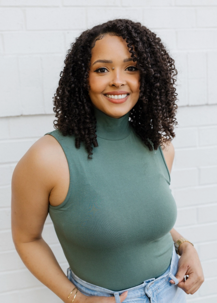 Sleeveless Mock Neck Top - Smoke Green