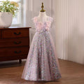 Sleeveless Tulle Flower Girl Dress With Diamond Decoration D076