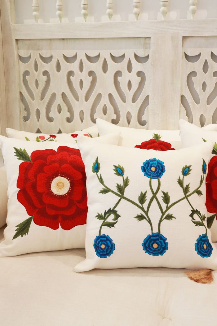 Small Poppy Flower Cushion