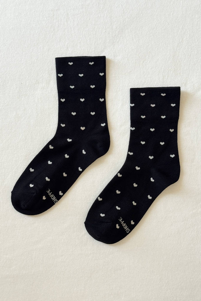 Sneaker Socks - Heart Black / Cream