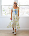 So Sweet Floral Print Midi Dress - Blue Multi FINAL SALE Mine